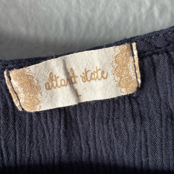 Altar’d State | navy | ruffle | lined | v neck | dress | L - Picture 9 of 9